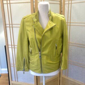 Phard Genuine Leather Moto Jacket – Chartreuse – Size L – Excellent Condition
